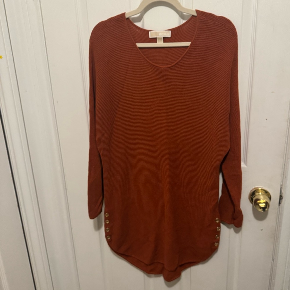 Michael Kors Rust Tunic with Button Accents